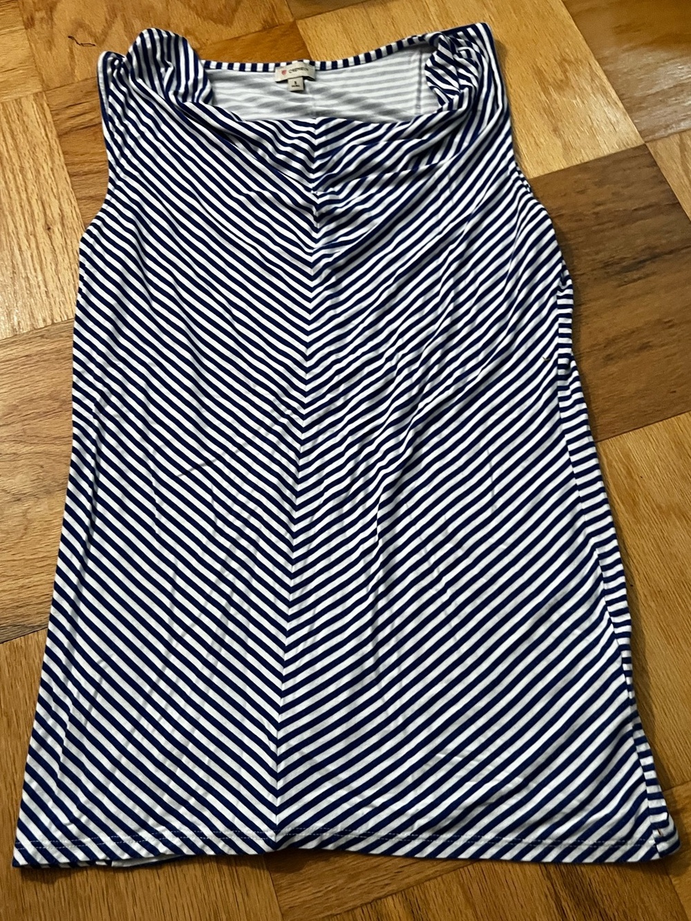 Cremieux Striped Navy and White Modal Tank Top